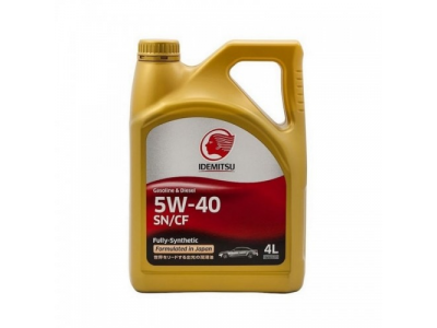 Моторное масло IDEMITSU 5W40 SN/CF Fully Synthetic, 4л