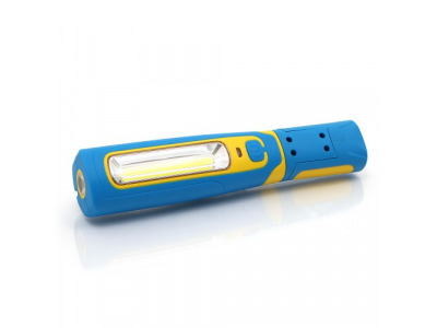 Фонарь светодиодный на аккум. Li-ion 3.7V 2200mA, COB (3W) + 1хLED, магнит, крючок